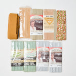 Gray, Brown + Green Bias Tape - Set of 9