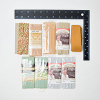 Gray, Brown + Green Bias Tape - Set of 9