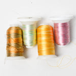 Multicolor Rayon + Polyester Embroidery Thread - 4 Spools