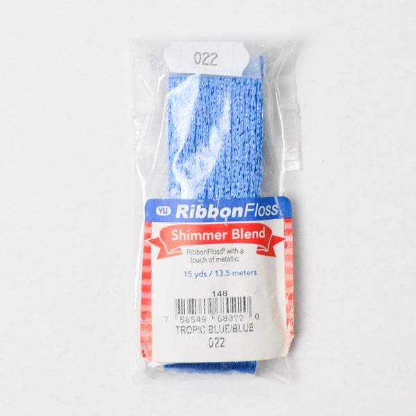 Tropic Blue 022 YLI Ribbon Floss Shimmer Blend - 1 Spool