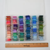 Green, Blue + Pink Embroidery Floss in Organizing Case