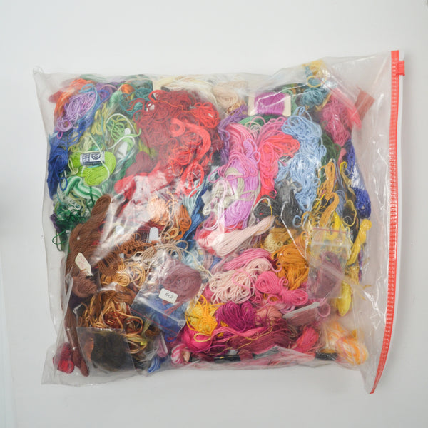 Assorted Embroidery Floss Scraps + Remants Giant Bag