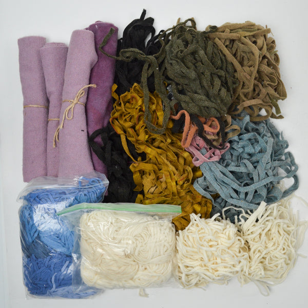Wool Strips + Uncut Fabric for Traditional Rug Hooking