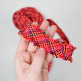 Pink + Orange Plaid Woven Nylon Tube Rope