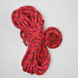 Pink + Orange Plaid Woven Nylon Tube Rope