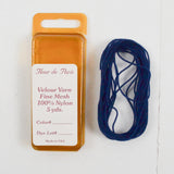 Dark Blue Fleur de Paris Fine Mesh 100% Nylon Velour Yarn - 5 Yards