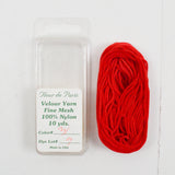 Bright Red Fleur de Paris #31 Fine Mesh 100% Nylon Velour Yarn - 10 Yards