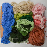 Green, Blue + Pink Tapestry Wool for Needlepoint + Crewel