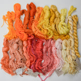 Orange, Yellow + Pink Silk & Ivory Needlepoint Thread - 20+ Skeins