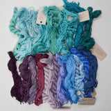Blue + Purple Silk & Ivory Needlepoint Thread - 20+ Skeins