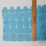 Light Blue Wide Floral Lace Trim - 10" x 90"