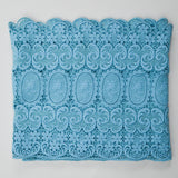 Light Blue Wide Floral Lace Trim - 10" x 90"