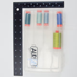 Green + Blue Cotton Thread in Carrying Case - 5 Spools