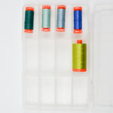 Green + Blue Cotton Thread in Carrying Case - 5 Spools