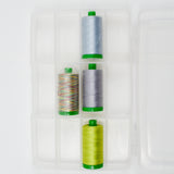Green + Gray Aurifil Mako'ne 40/2 Cotton Thread in Carrying Case - 4 Spools