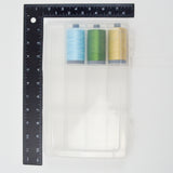 Green, Yellow + Blue Aurifil Mako'ne Thread in Carrying Case - 3 Spools