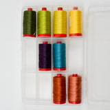 Rainbow Aurifil Mako'ne 12/2 Thread in Carrying Case - 8 Spools