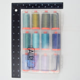 Green, Blue + Purple Aurifil Mako'ne 50/2 Thread in Carrying Case - 12 Spools