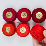 Red Finca No. 8 Perle Cotton Thread - 6 Spools