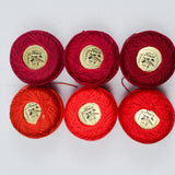 Red Finca No. 8 Perle Cotton Thread - 6 Spools