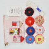 Patchwork House Zip Pouch with Star Thread Winders