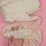 Off-White Embroidered Hearts Eyelet Lace Trim - 1 Spool
