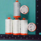 White + Gray Aurifil Mako'Ne 50/2 Cotton Thread - 6 Spools