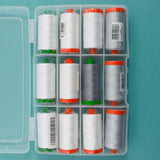 White + Gray Aurifil Mako'Ne 40 + 50 wt. Cotton Thread Bundle - 12 Spools