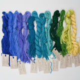 Purple, Blue + Green Silk & Ivory Needlepoint Thread