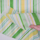 Striped Green Semi-Sheer Woven Fabric, 45" Wide - By The Yard
