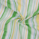 Striped Green Semi-Sheer Woven Fabric, 45" Wide - By The Yard