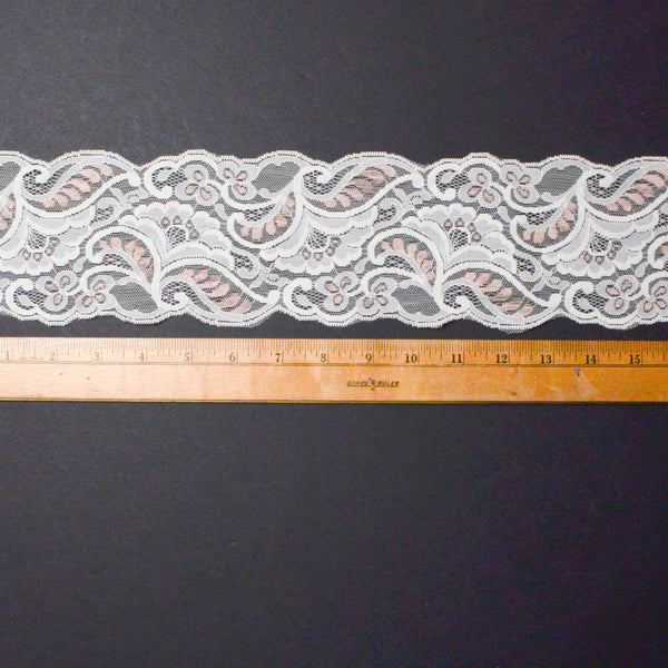 Cream + Pink Lace, 3.5" Wide - By the Yard Default Title