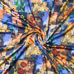 Novelty Hawaiian Print Stretch Knit Fabric, 60" Wide - By The Yard
