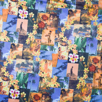 Novelty Hawaiian Print Stretch Knit Fabric, 60" Wide - By The Yard