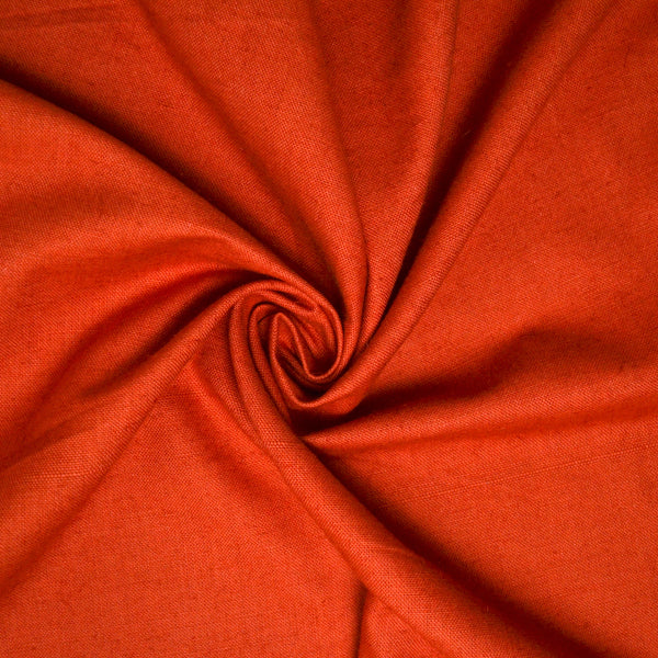 Burnt Orange Linen-Like Woven Drapery Fabric - 48" Wide - By The Yard