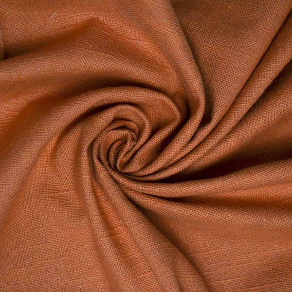 Muted Terracotta Orange Linen-Like Woven Fabric - 54" Wide - By The Yard