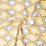 Yellow + Gray Diamond Print Woven Fabric - 56" Wide - By The Yard