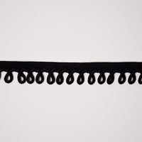 Black Loop Cord Edge Trim - By the Yard
