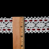Red + White Polyester Vintage Lace Trim - By The Yard