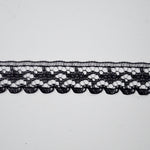 Black Scalloped Lace Trim, 1/2" Wide - By The Yard