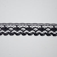 Black Scalloped Lace Trim, 1/2" Wide - By The Yard
