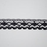 Black Scalloped Lace Trim, 1/2" Wide - By The Yard