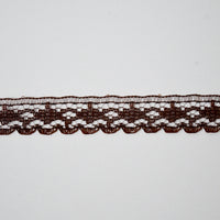 Brown Scalloped Lace Trim, 1/2" Wide - By the Yard