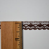Brown Scalloped Lace Trim, 1/2" Wide - By the Yard