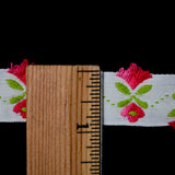 Floral + Loop Fringe Detail Jacquard Woven Cotton Trim - By The Yard