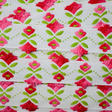 Floral + Loop Fringe Detail Jacquard Woven Cotton Trim - By The Yard