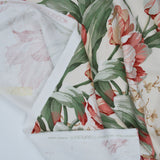 Beige, Pink + Green Waverly Garden Lane Floral Print Cotton Drapery + Upholstery Fabric, 56" Wide - By the Yard