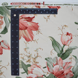 Beige, Pink + Green Waverly Garden Lane Floral Print Cotton Drapery + Upholstery Fabric, 56" Wide - By the Yard