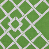 Green + White Bamboo Grid Print Woven Stain Resistant-Coated Woven Drapery + Upholstery Fabric, 54" Wide - By the Yard