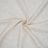 Beige + White Abstract Leaf Print Woven Drapery + Upholstery Fabric, 55" Wide - By the Yard